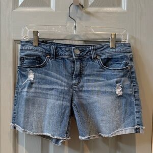LC Lauren Conrad Blue Distressed Jean Shorts